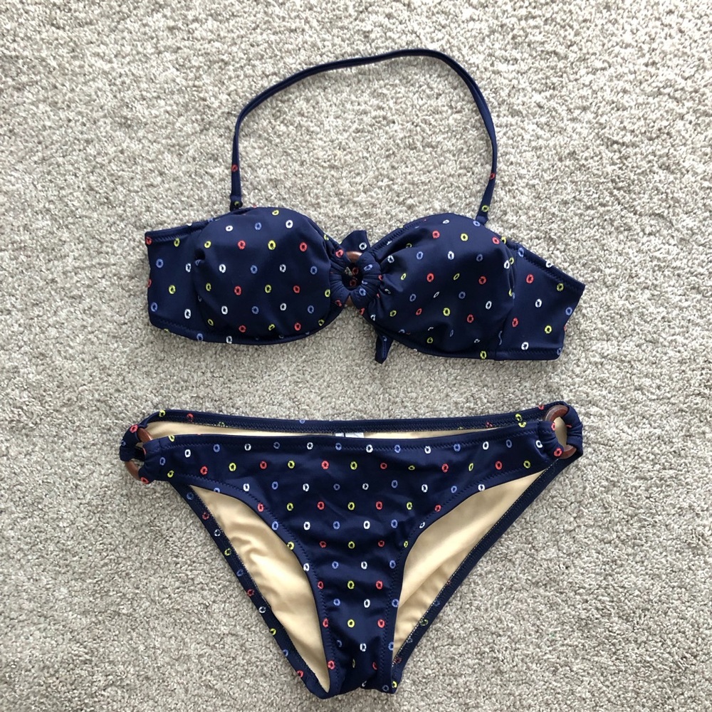 J Crew Navy Print Bikini
